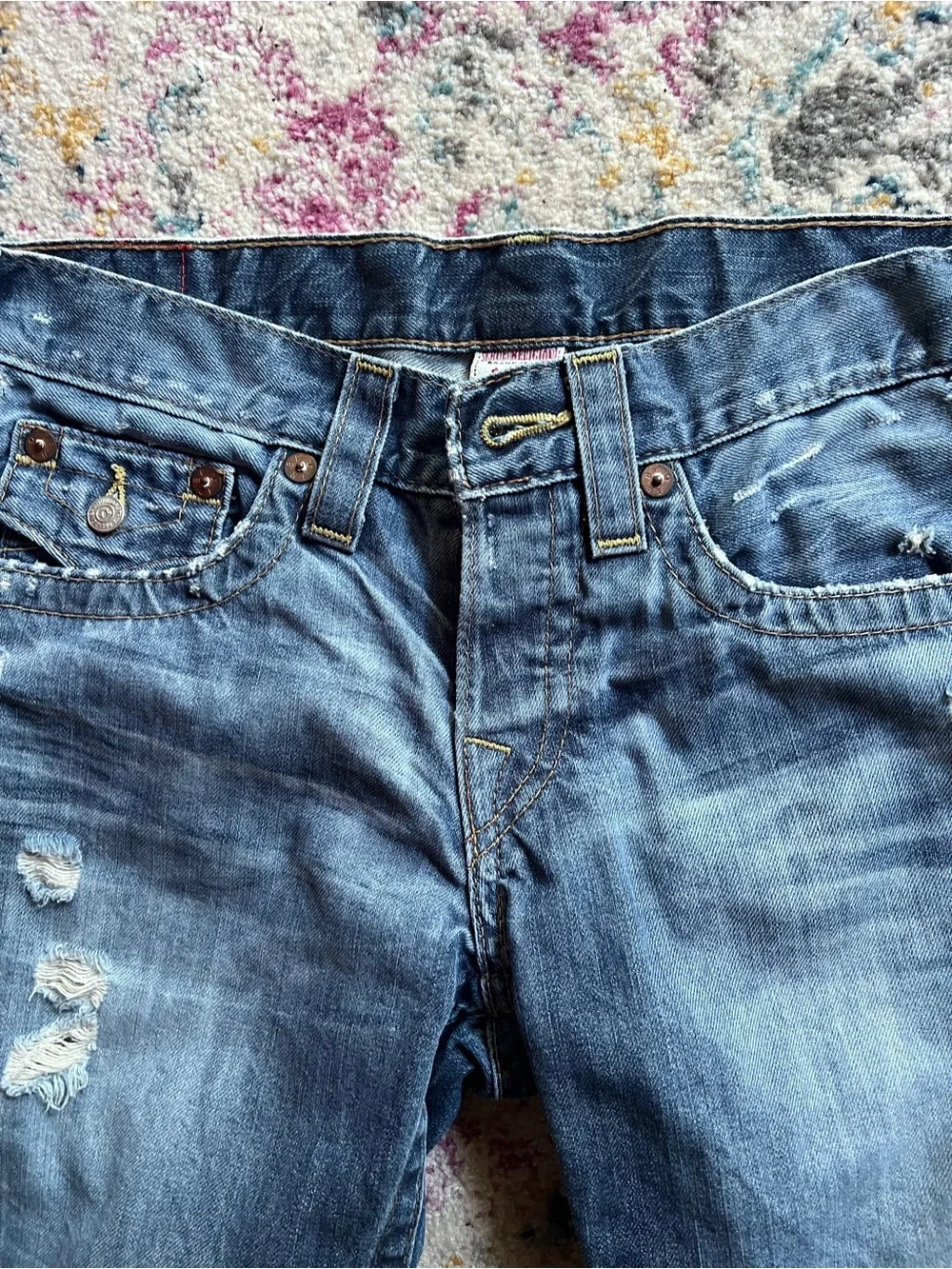 🔥🩵True Religion-Riley Baggy Boyfriend Oversized Jean Short🩵🔥